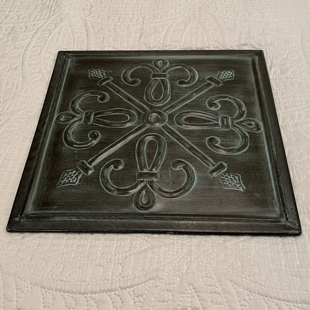 Southern Living at Home PATINA Square Metal Wall Art Tile Diagonal or Horizontal - Picture 8 of 10
